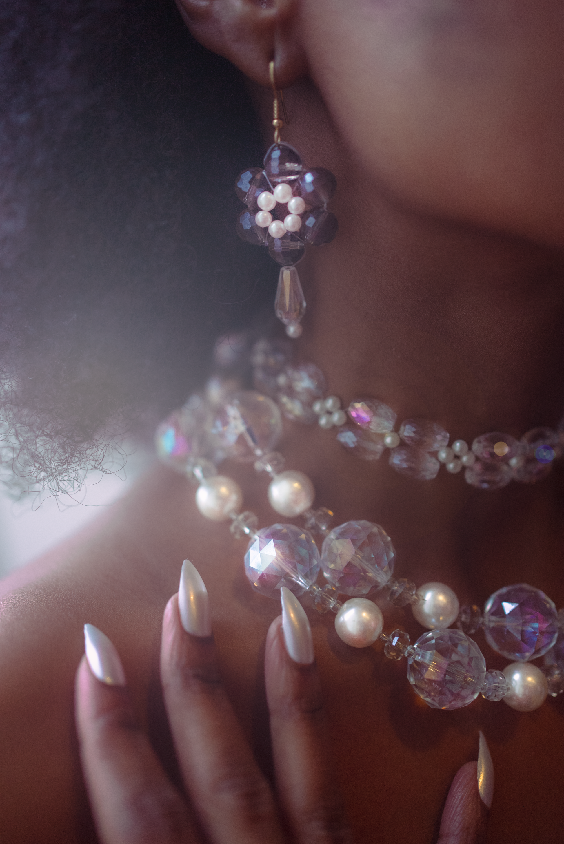 boucles d'oreilles avec fleur