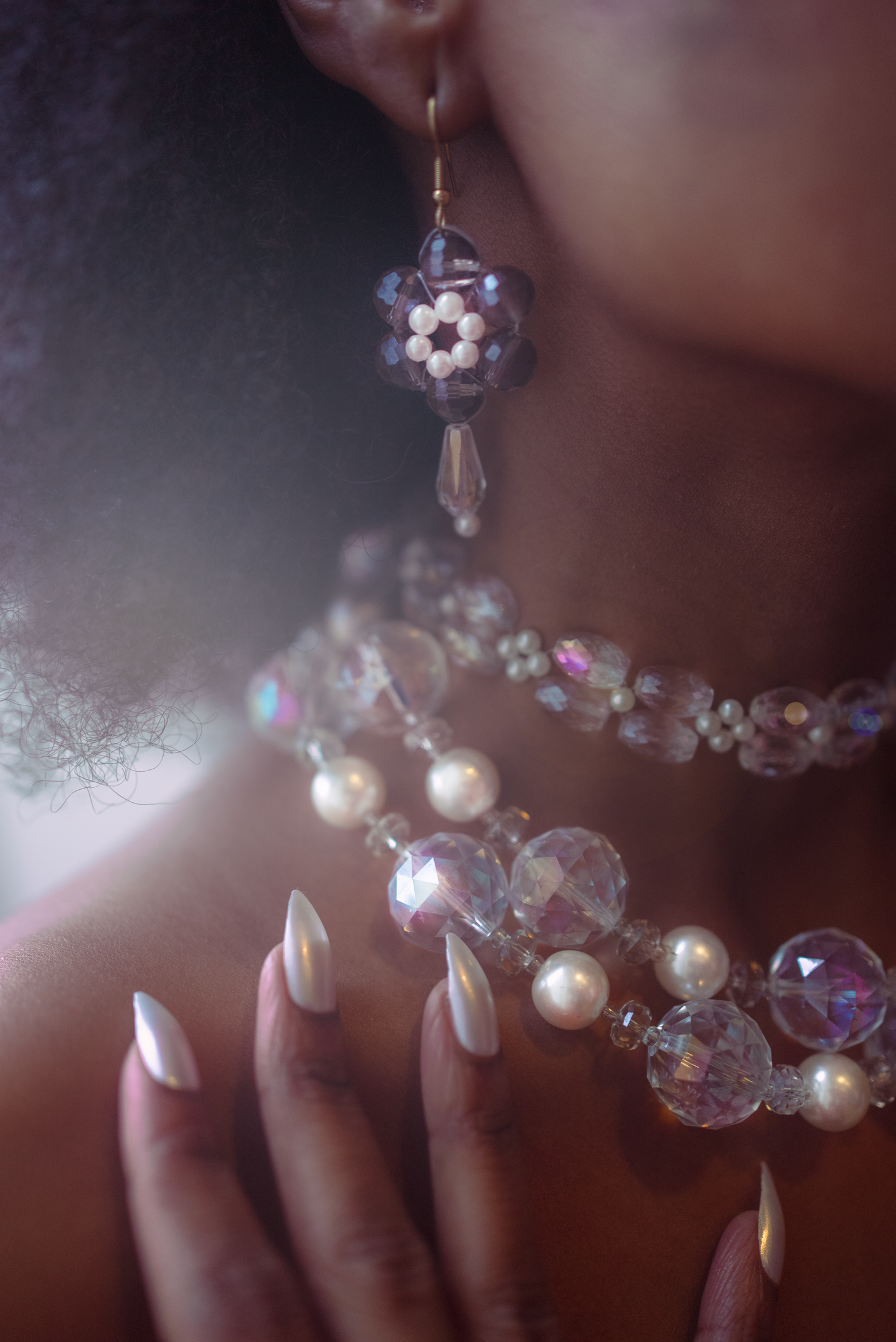 boucles d'oreilles avec fleur 