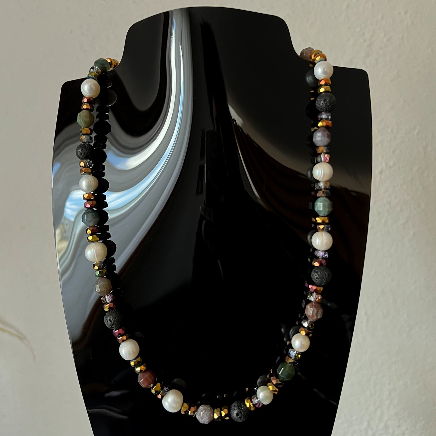 Collier de perles naturelles multicolores, fermoir en acier inoxydable - The Avatar