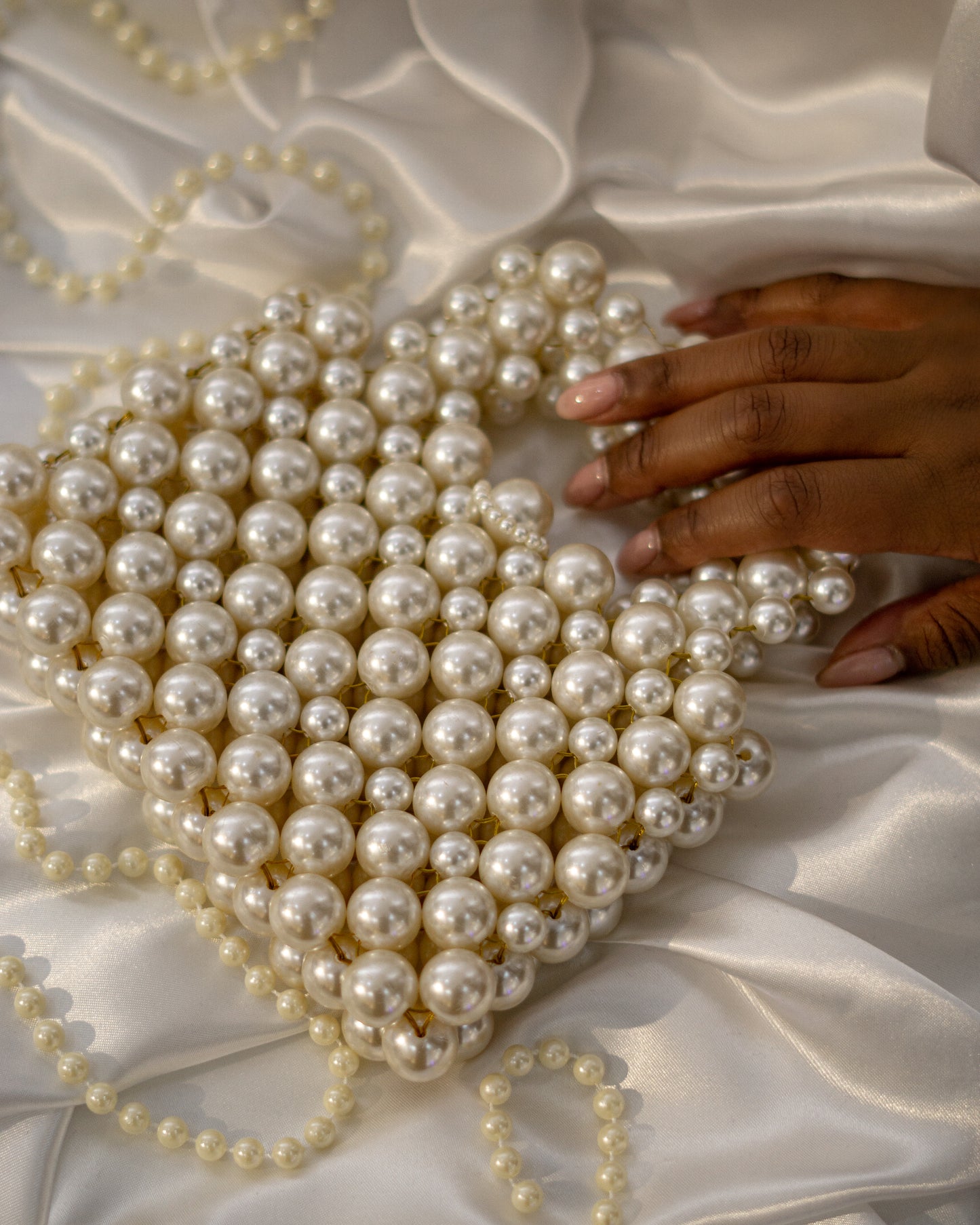Sac en perles nacrées blanches - Lady Bitch